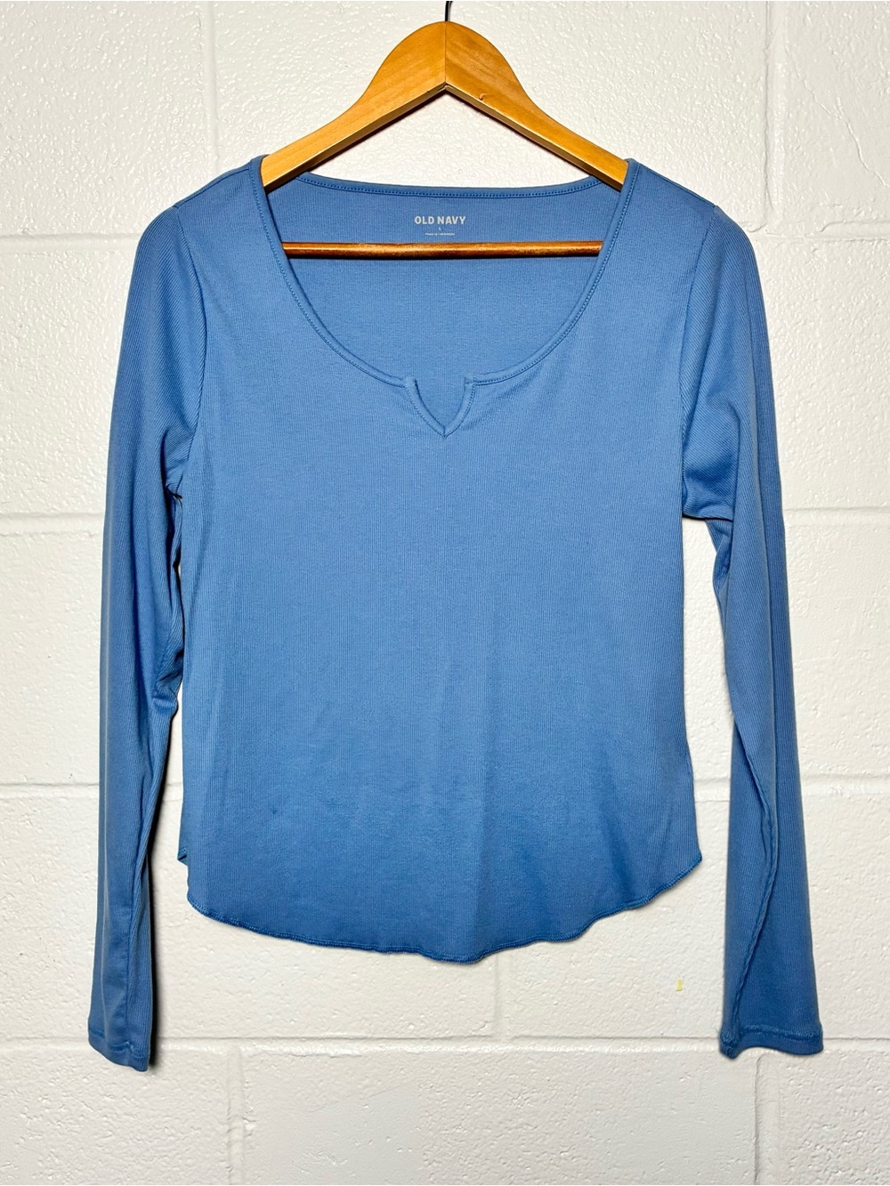 Old navy ribbed notch neck long sleeve top